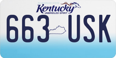 KY license plate 663USK