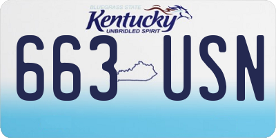 KY license plate 663USN