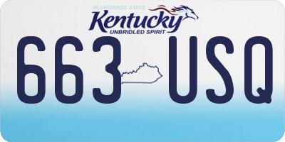 KY license plate 663USQ