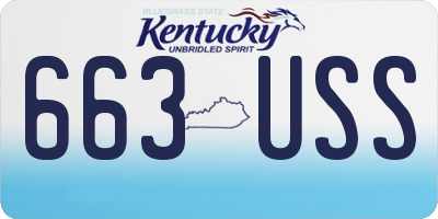 KY license plate 663USS