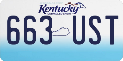 KY license plate 663UST