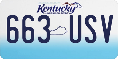KY license plate 663USV