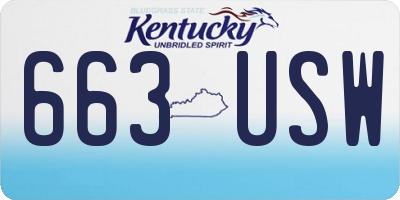 KY license plate 663USW