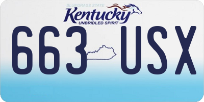 KY license plate 663USX