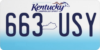 KY license plate 663USY