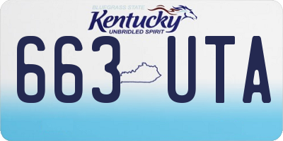 KY license plate 663UTA