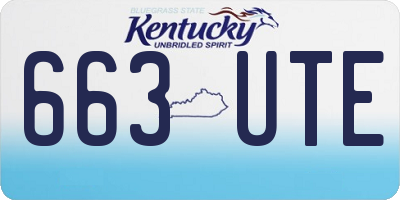 KY license plate 663UTE