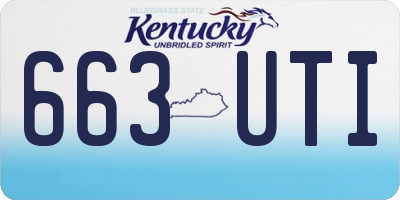 KY license plate 663UTI
