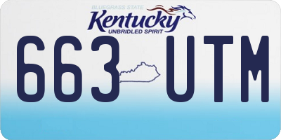 KY license plate 663UTM