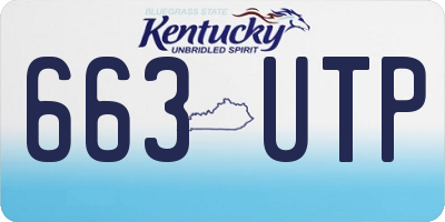 KY license plate 663UTP