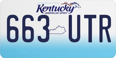 KY license plate 663UTR