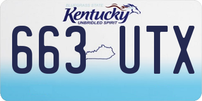 KY license plate 663UTX