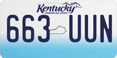 KY license plate 663UUN