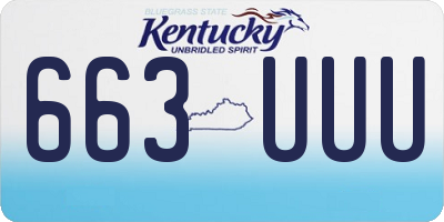 KY license plate 663UUU