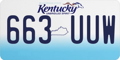 KY license plate 663UUW