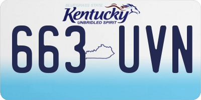KY license plate 663UVN