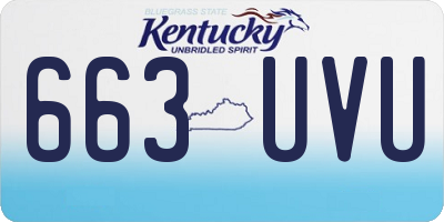 KY license plate 663UVU