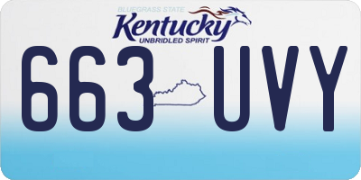 KY license plate 663UVY