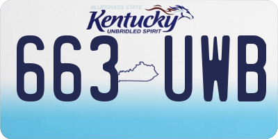 KY license plate 663UWB
