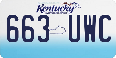 KY license plate 663UWC