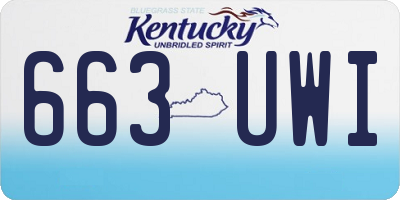 KY license plate 663UWI