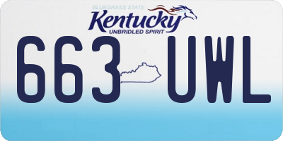 KY license plate 663UWL