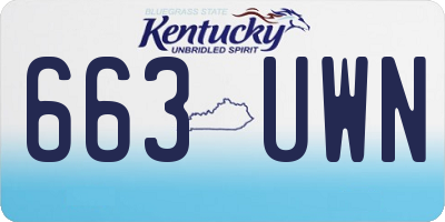 KY license plate 663UWN