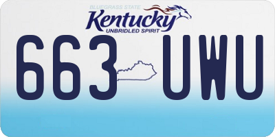 KY license plate 663UWU