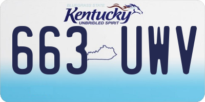 KY license plate 663UWV
