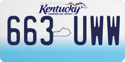 KY license plate 663UWW