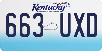 KY license plate 663UXD