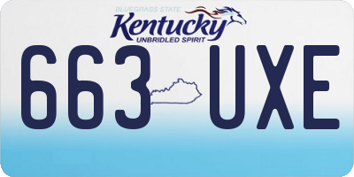 KY license plate 663UXE