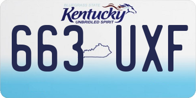 KY license plate 663UXF