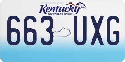 KY license plate 663UXG