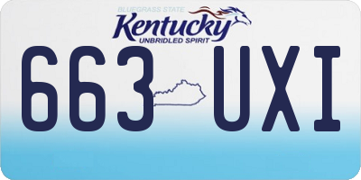 KY license plate 663UXI