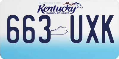 KY license plate 663UXK