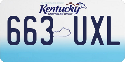 KY license plate 663UXL
