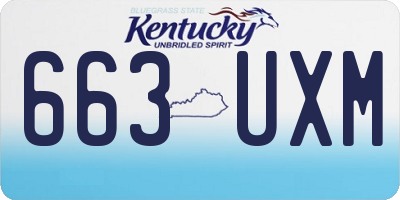 KY license plate 663UXM