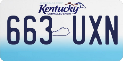 KY license plate 663UXN
