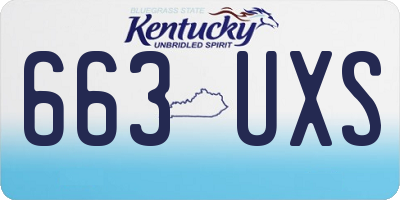 KY license plate 663UXS
