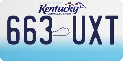 KY license plate 663UXT