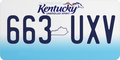KY license plate 663UXV