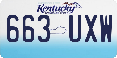 KY license plate 663UXW