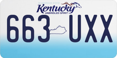 KY license plate 663UXX