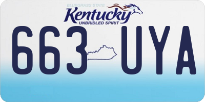 KY license plate 663UYA