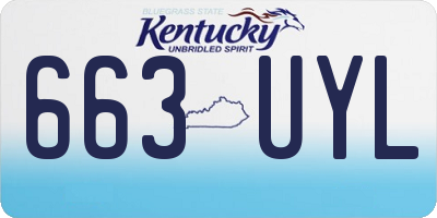 KY license plate 663UYL