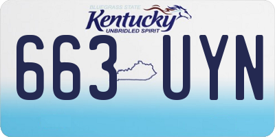 KY license plate 663UYN