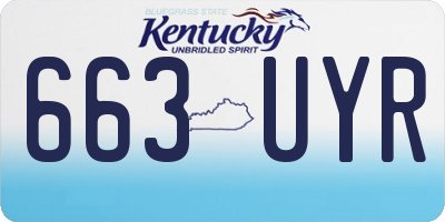 KY license plate 663UYR