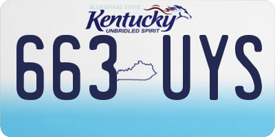 KY license plate 663UYS