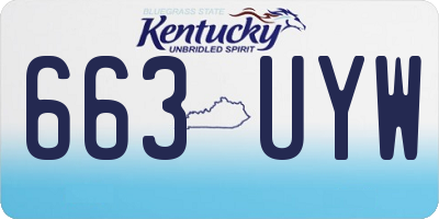 KY license plate 663UYW
